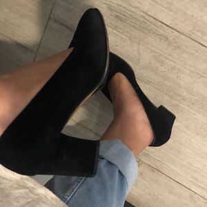 Salvatore Ferragamo block heels black suede 7AA